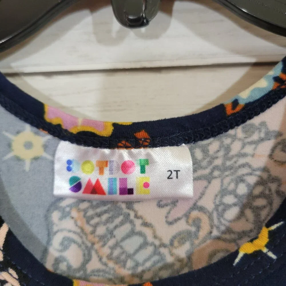 Dot Dot Smile Blue Sugar‎ Skull Baby Girl Toddler Kids Dress Spring Size 2T